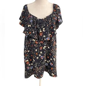 Sanctuary Floral Flutter Sleeve Top NWOT